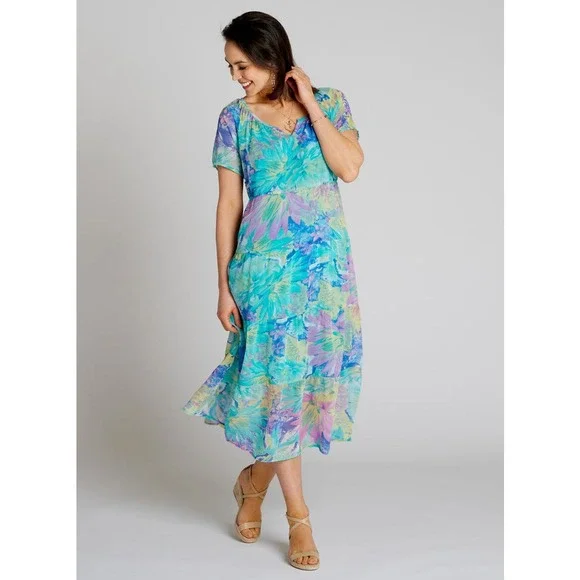 knee length dresses for ladies Dancing Into Summer Floral Midi Dress- Sage, S | Dresses | Rokoko/Dazz